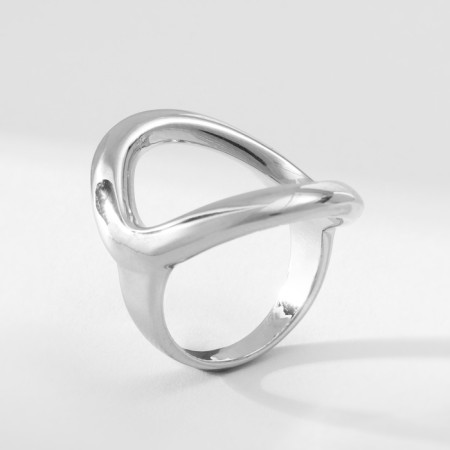 Ring Metal "Trend" oval, color silver, size 17-2