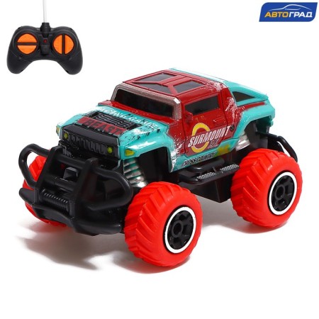 Radio -controlled jeep "graffiti", works on batteries, the color of red