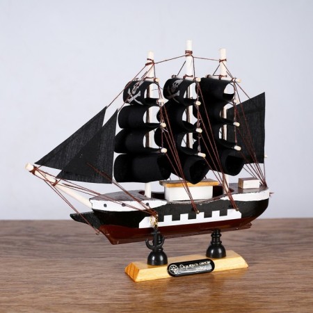 Ariadna ship, 20x5x19cm, black sails-1