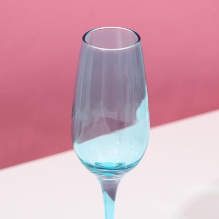 A set of glasses for champagne “turquoise”, glass, 210 ml, 6 pcs-2