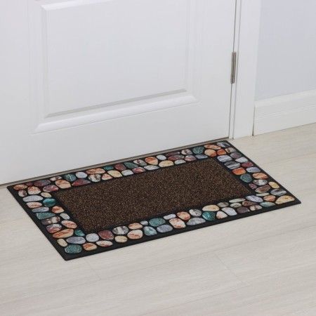 Rug Odda -dilapidated “Emma”, with a edging, 46 × 76 cm, brown color-6