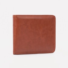Male purse without fastening, for bills, for cards, brown color