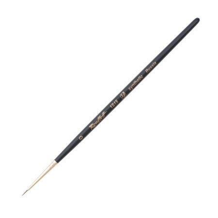 Synthetic brush, imitation column, round, rubloff series 1s15 No. 0, short black matte handle, yellow clip