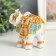 Polystone souvenir "White Elephant in the Golden Popone with blue inserts" MIX 9.5x5x7 cm