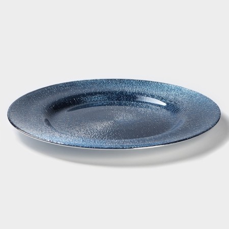 Black dining plate Magistro "Caramel. Blue silver ", d = 27 cm, blue color-1