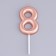 Candle in the Cake "European", number "8", 6 cm, pink gold