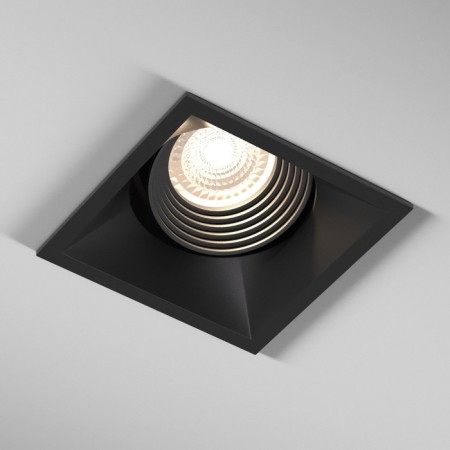 Builtrous lamp Elektrostandard, Punto, 90x90x43 mm, GU10, black color
