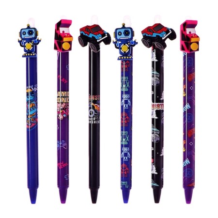 Gel pen 0.5 mm, with erased ink, blue, barcode on a thing, mix toys-1