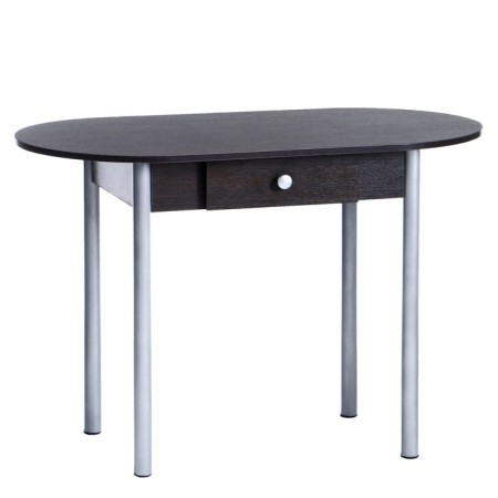 Oval table with an economy drawer 1100x600x750 Metalik gray/wenge