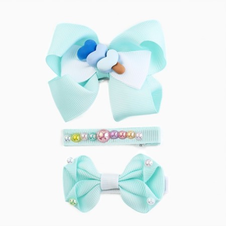 Hairpin clamping hair with a bow, set 3 pcs, cold heart-3