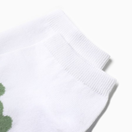 Women's socks shortened "cubs", white/olive color, river 23-25-1