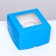 Packaging for 4 cupcake with a window, blue, 16 x 16 x 10 cm