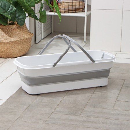 Folding harvesting bucket, 63 × 25 × 20 cm (bottom 53 × 17 cm), color gray color-4