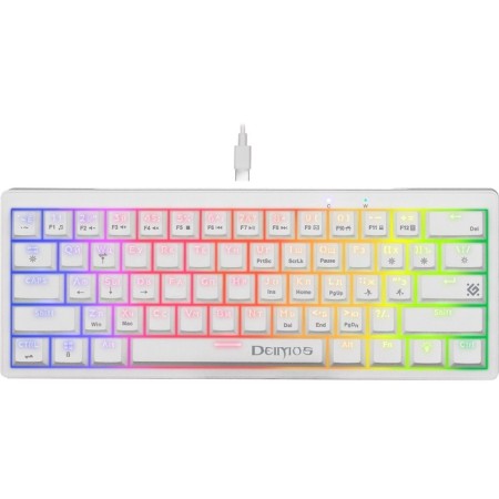 The keyboard Defender GK-303, game, wired, mechanical, backlight, 104 keys, USB, white
