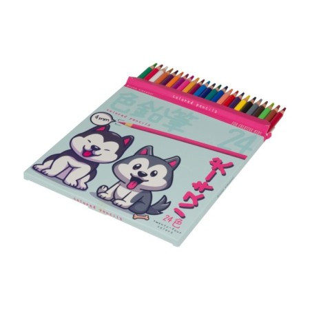 Faints 24 colors, BrunovisConti Kawaii Animals, Strip 0.4 mm, plastic case, mix-1