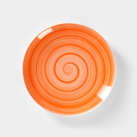 Porcelain plate Infinity, d = 17.5 cm, orange