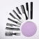 A set of combs, 10 items, in a case, black color