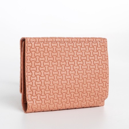 Women's wallet on the button, pink color-1