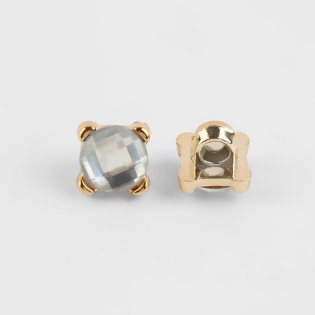 A set of buttons on the leg, d = 9 mm, 10 pcs, the color is transparent/gold-2