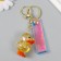 A keychain plastic with a carbine, a strap "Diplon with sparkles" 3.3x3.7x5 cm