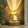 Souvenir glass backlight "Boy and rose" d = 6 cm stand wood, usb 6.5x6.5x7.5 cm