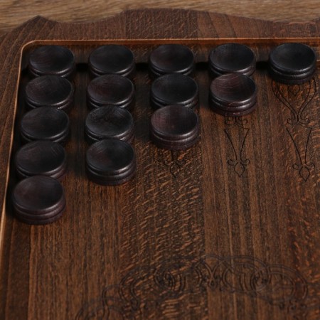 Carved backgammon "bears", from an array of beech, patina, 58 x 56 cm-3