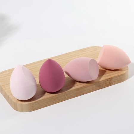 Makeup sponge, set - 4 pcs, increase when getting wet, pink color-8