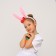 Carnival costume "Bunny white with rim", height 98-128 cm