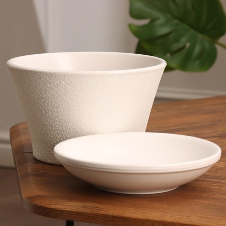 Flower pot "Messina" white 1.4 liters-1