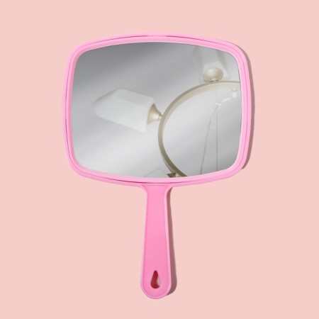 Mirror with a handle, a mirror surface 12 × 15 cm, color mix-3