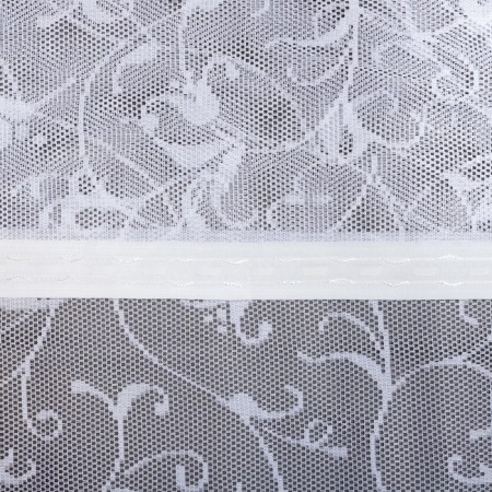 Tulle on the curtain tape, 145x250 cm, white color, 100% polyester-3