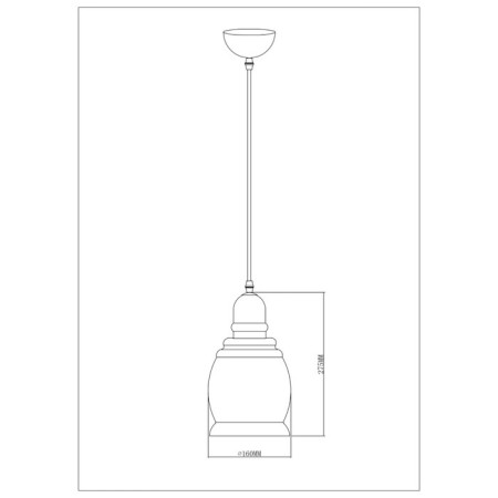 Suspended lamp 1x60W E27, size 14.5x14.5x160 cm-1