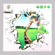 Sticker 3D Interior giraffe with greetings 50*50cm