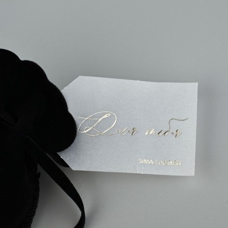 Suede bag “for you”, black, embossing, 9 × 12 cm-4