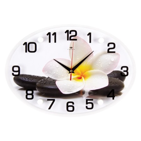 Wall clock, interior: flowers, "spa. White plumeria"