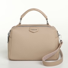 Women's bag with zipper, Textura, average size, beige color