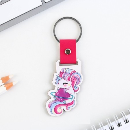 A wooden key keychain "Believe in miracles", 7 x 3.7 cm-2