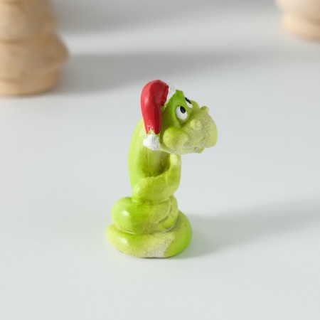 Polystone souvenir "Good snakes in the New Year's cap" Red-green mix 2.5x2.5x4 cm-4