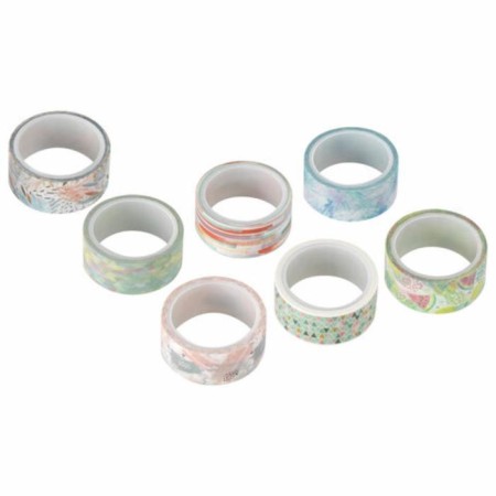 Adhesive Washi-tanks for decor "mix No. 1", 15 mm x 3 m (set 7 pcs) rice paper-2