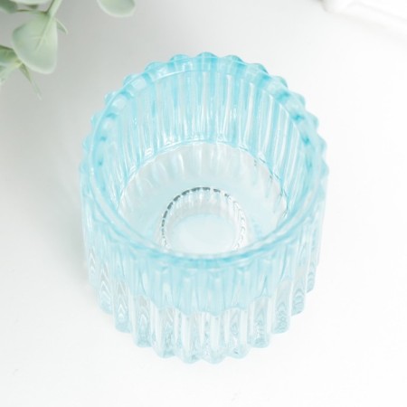 Glass of glass per 1 candle "Dolly" d-2.5 cm, 4 cm blue 6x5x5 cm-2