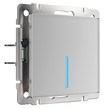 S touch switch W4510006, single -circuit, with backlight, 1000 watts, silver