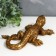 Souvenir Polystone "Golden Lizard with Geometric Patterns" 5.5x15.5x22 cm
