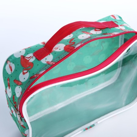 Lightning cosmetic bag, green color-2
