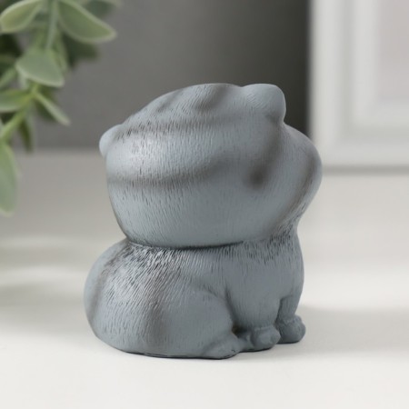 Souvenir Polystone "Satisfied Gray Cat" 6x5.5x6.5 cm-2