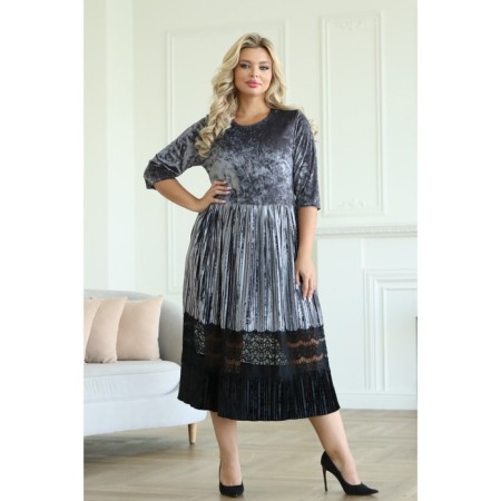 Female dress, size 58, gray color-9