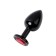 Anal plug with the Toyfa Metal rhinestone, black, ruby, 8.2 cm, d = 3.4 cm