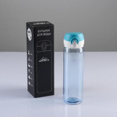 Water bottle, 550 ml, Master K, 22 x 6 cm, mix-1