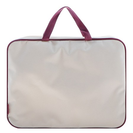 Folder with handles Textile A4, 350 x 265 x 45 mm, PMD 2-42 "Office", inner pocket, beige/burgundy