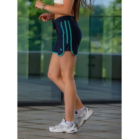 Women's shorts ise, size 48 cm, dark blue color, turquoise-3