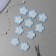 Knitted elements "flowers", 2.8 × 2.8 cm, 10 pcs, blue/white color